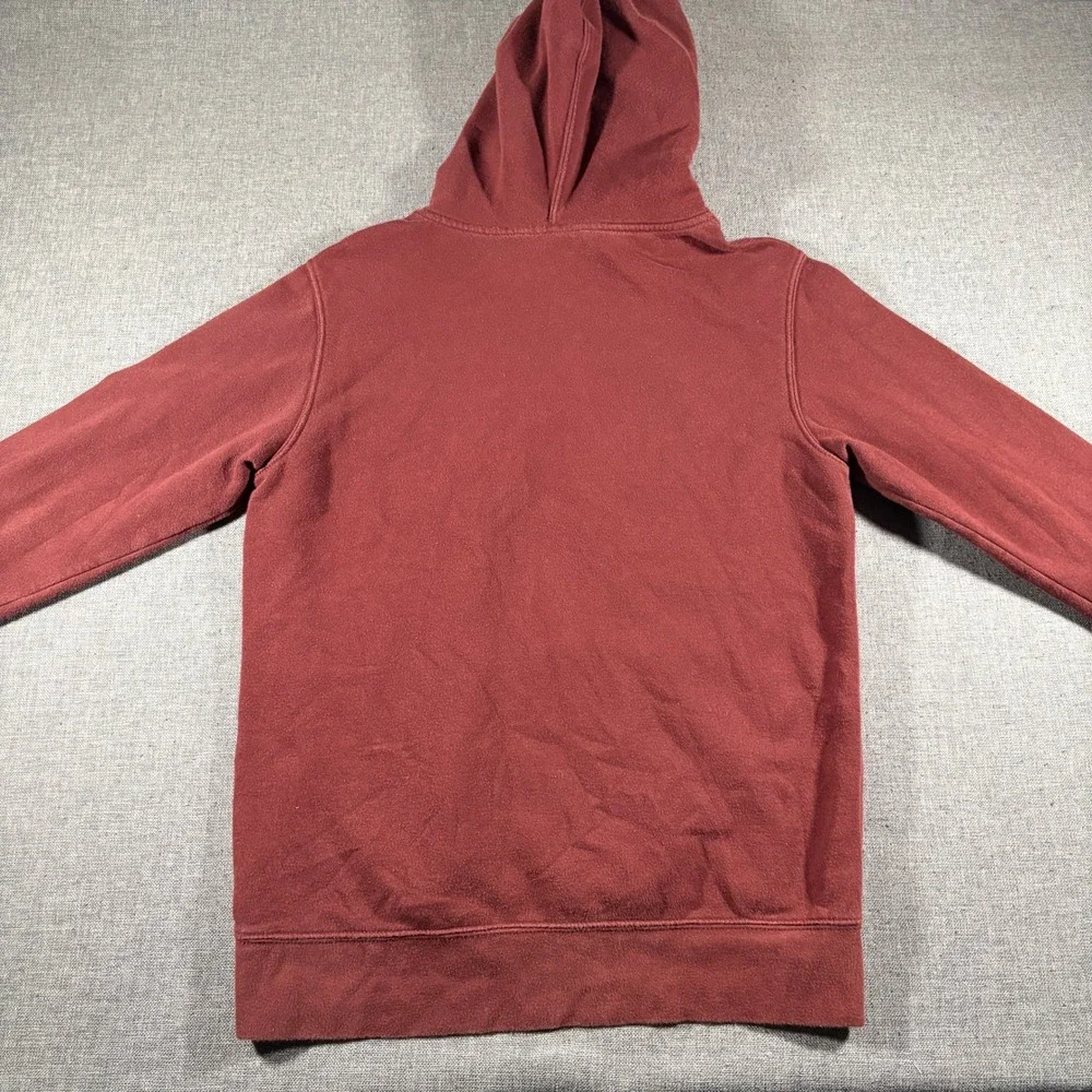 The North Face Hoodie Mens Small Burgundy Red Big Logo Pullover Sweatshirt